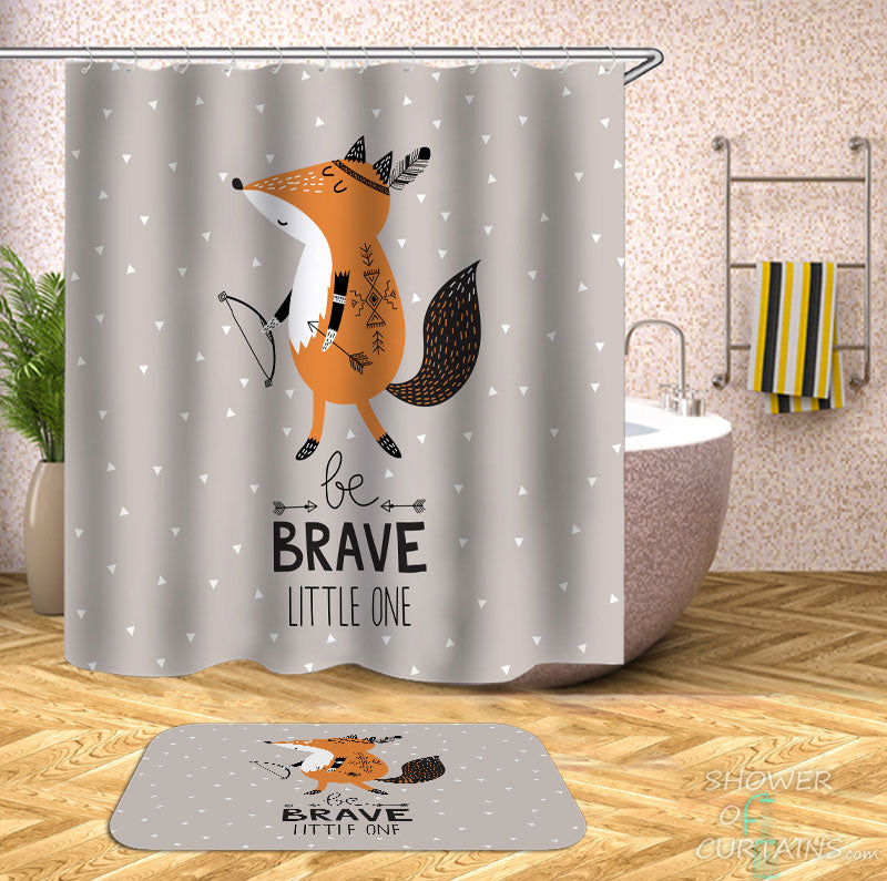 Shower Curtains with Kids Brave Fox