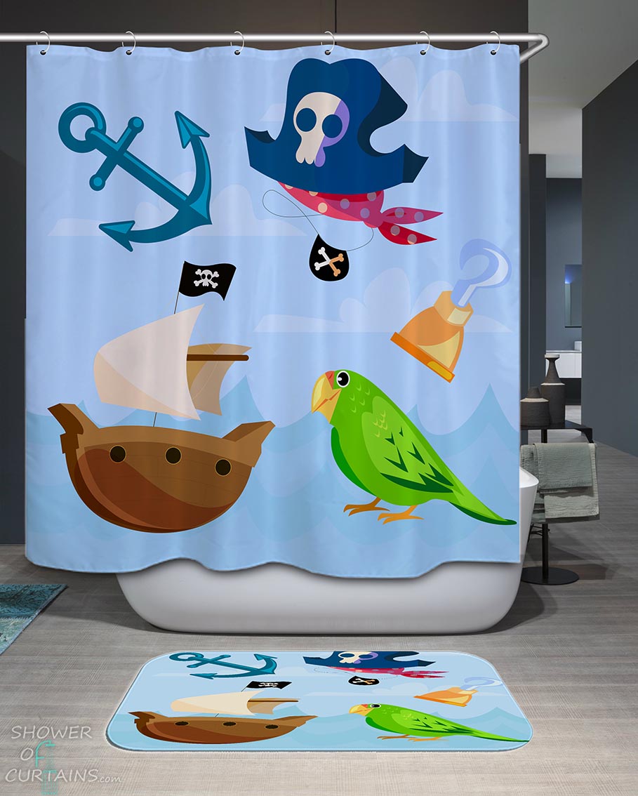 Shower Curtains with Kids Pirate Mix