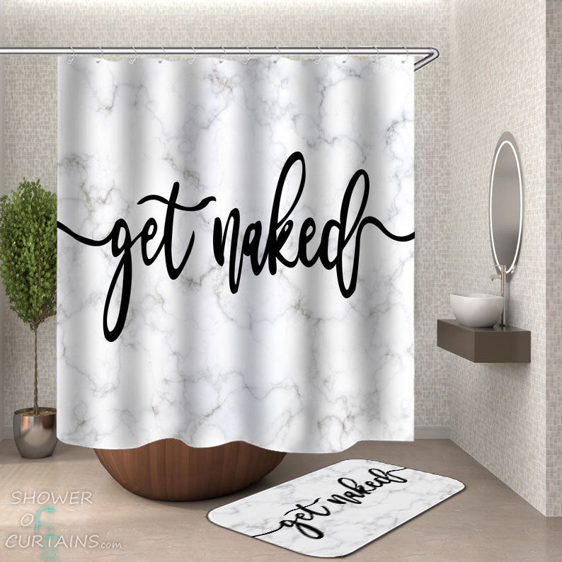Shower Curtains with Marble Get Naked