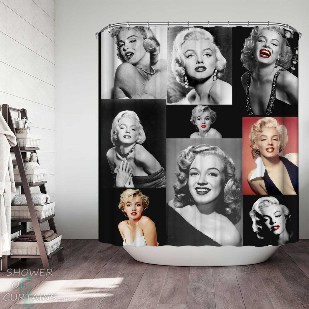 Shower Curtains with Marilyn Monroe Collage