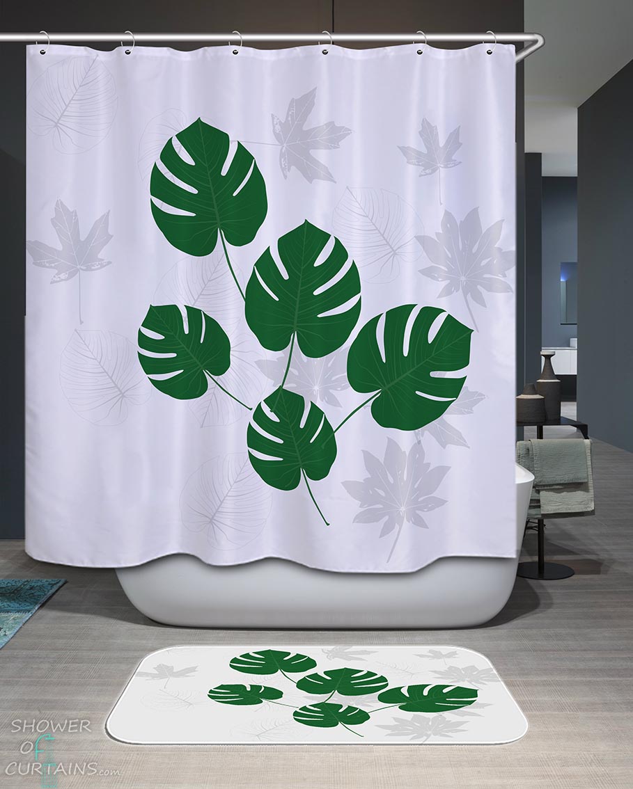 Shower Curtains with Modest Leaf Design
