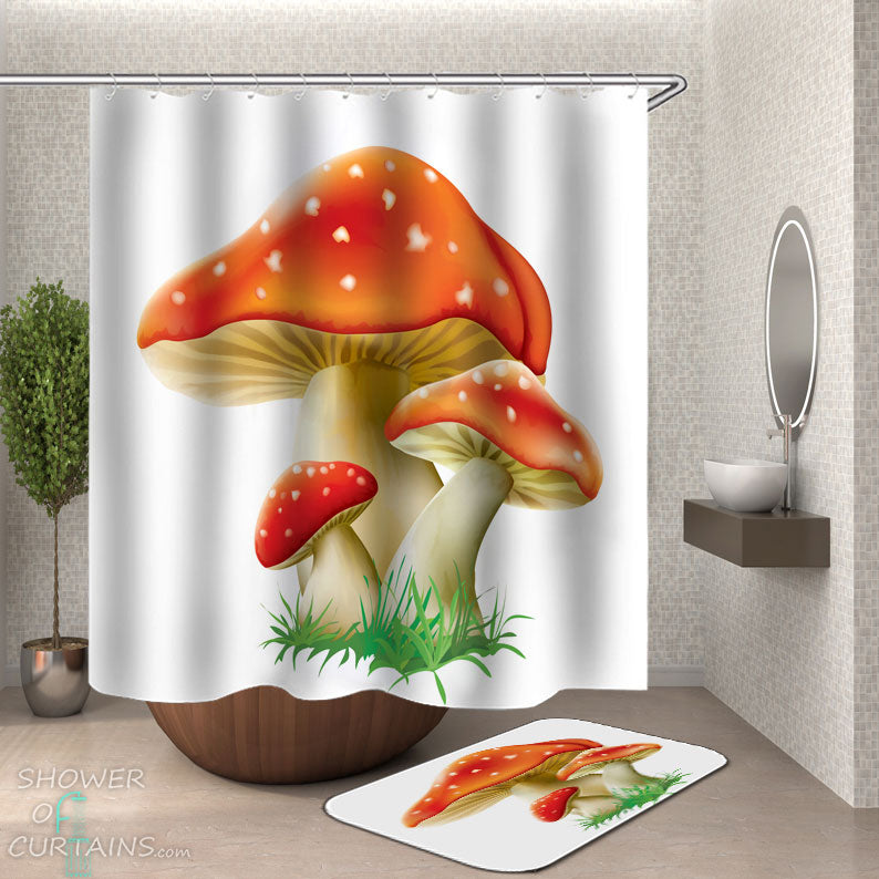 Shower Curtains with Mushrooms