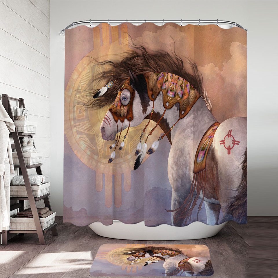 Shower Curtains with Native American Horse