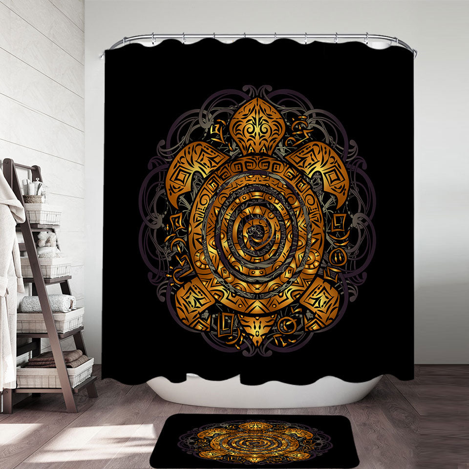 Shower Curtains with Oriental Turtle