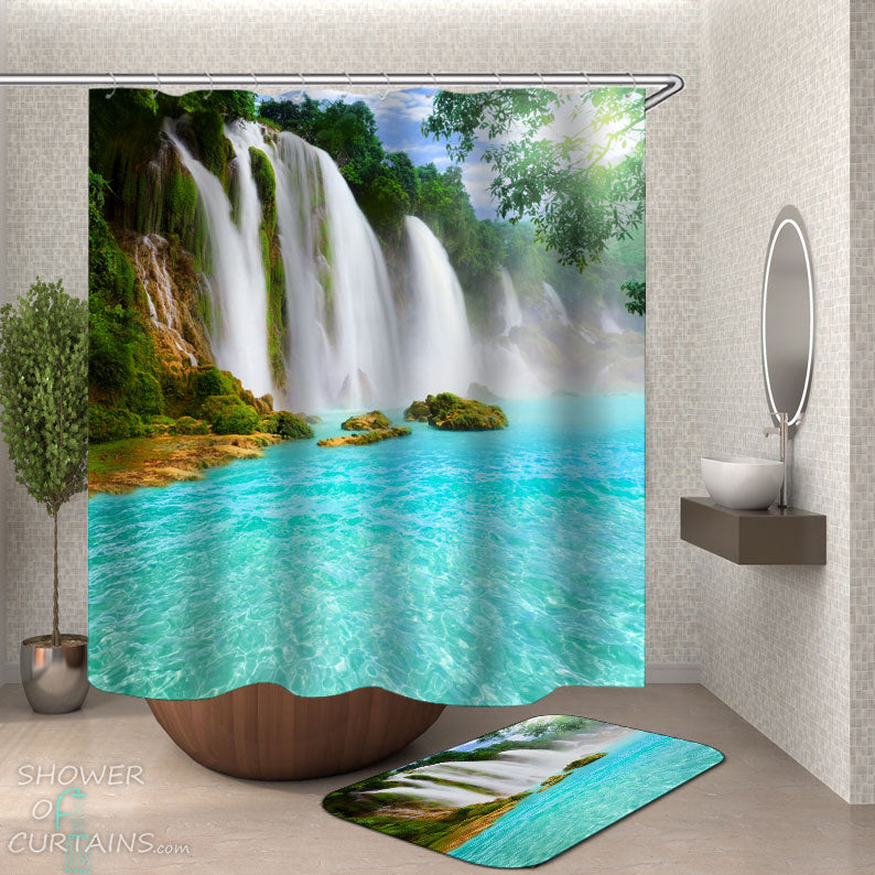 Shower Curtains with Paradise Falls