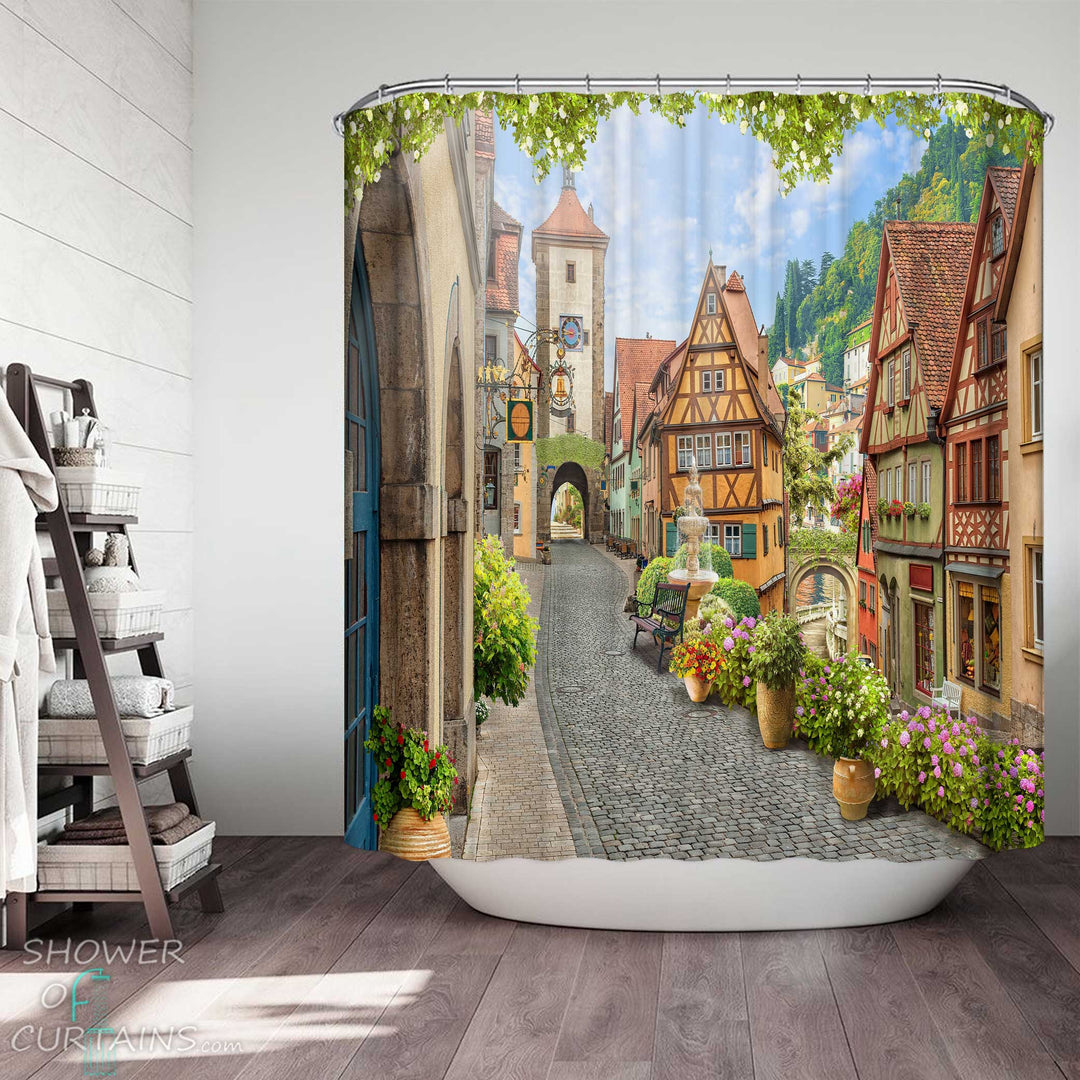 Shower Curtains with Peaceful Countryside