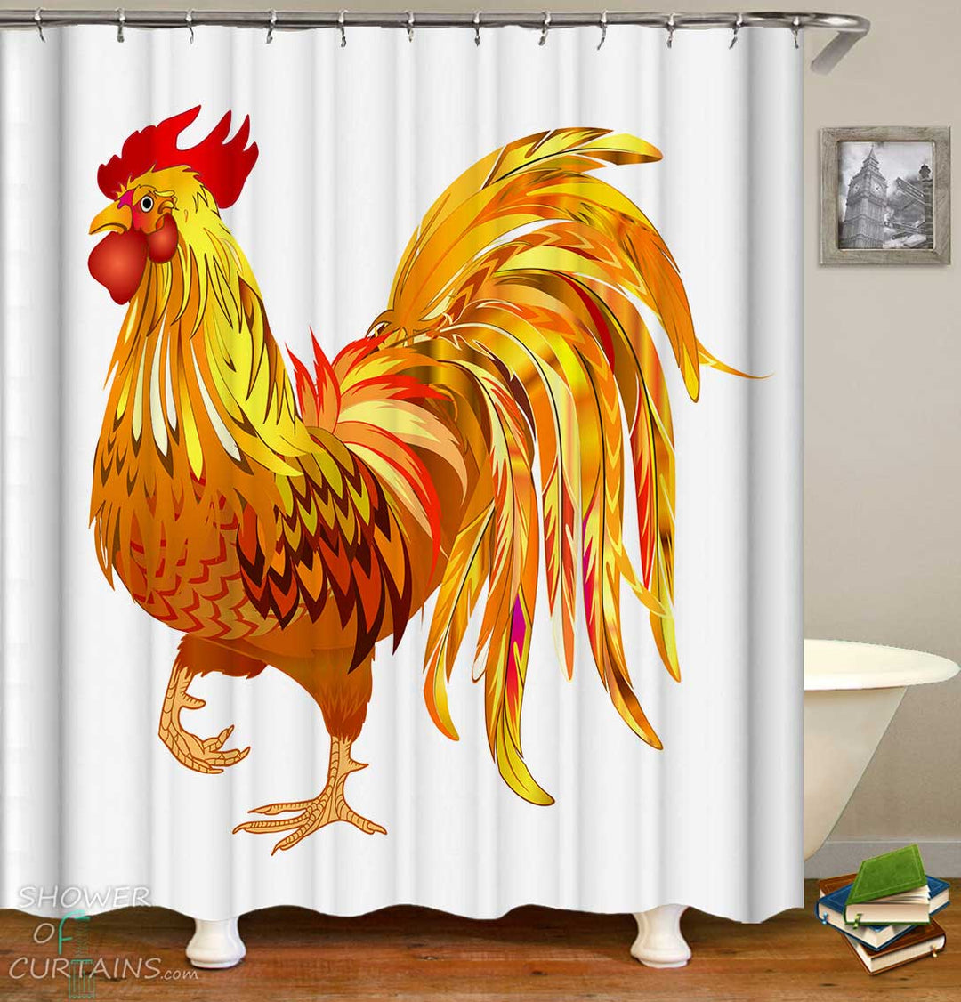 Shower Curtains with Rooster