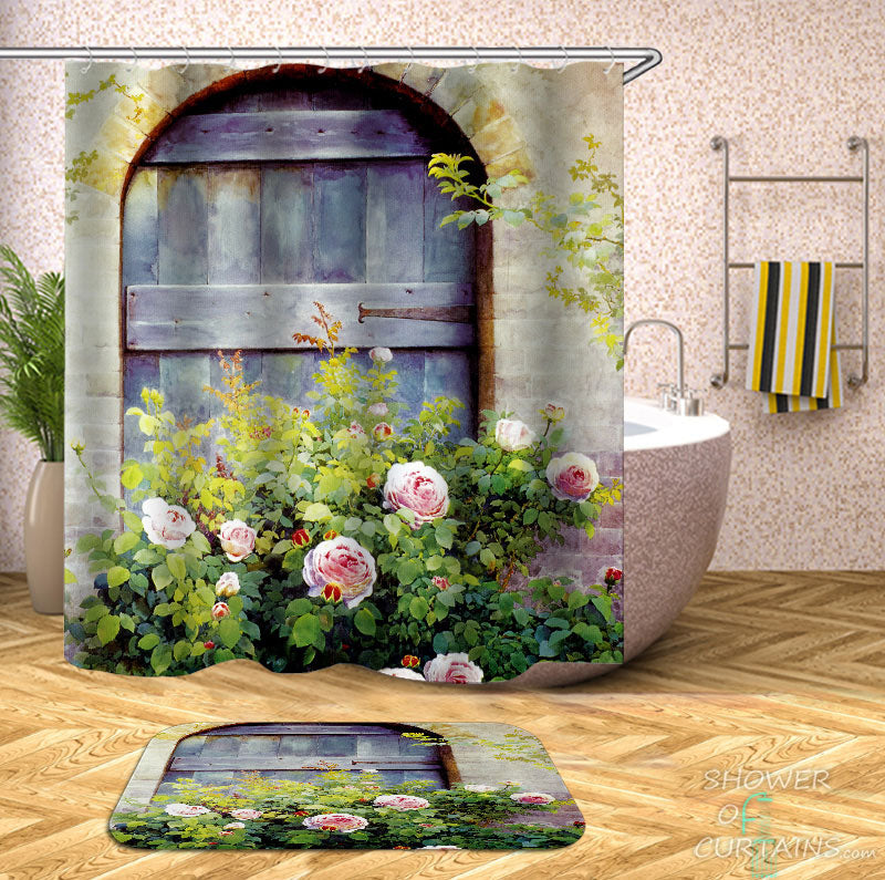 Shower Curtains with Rose Garden