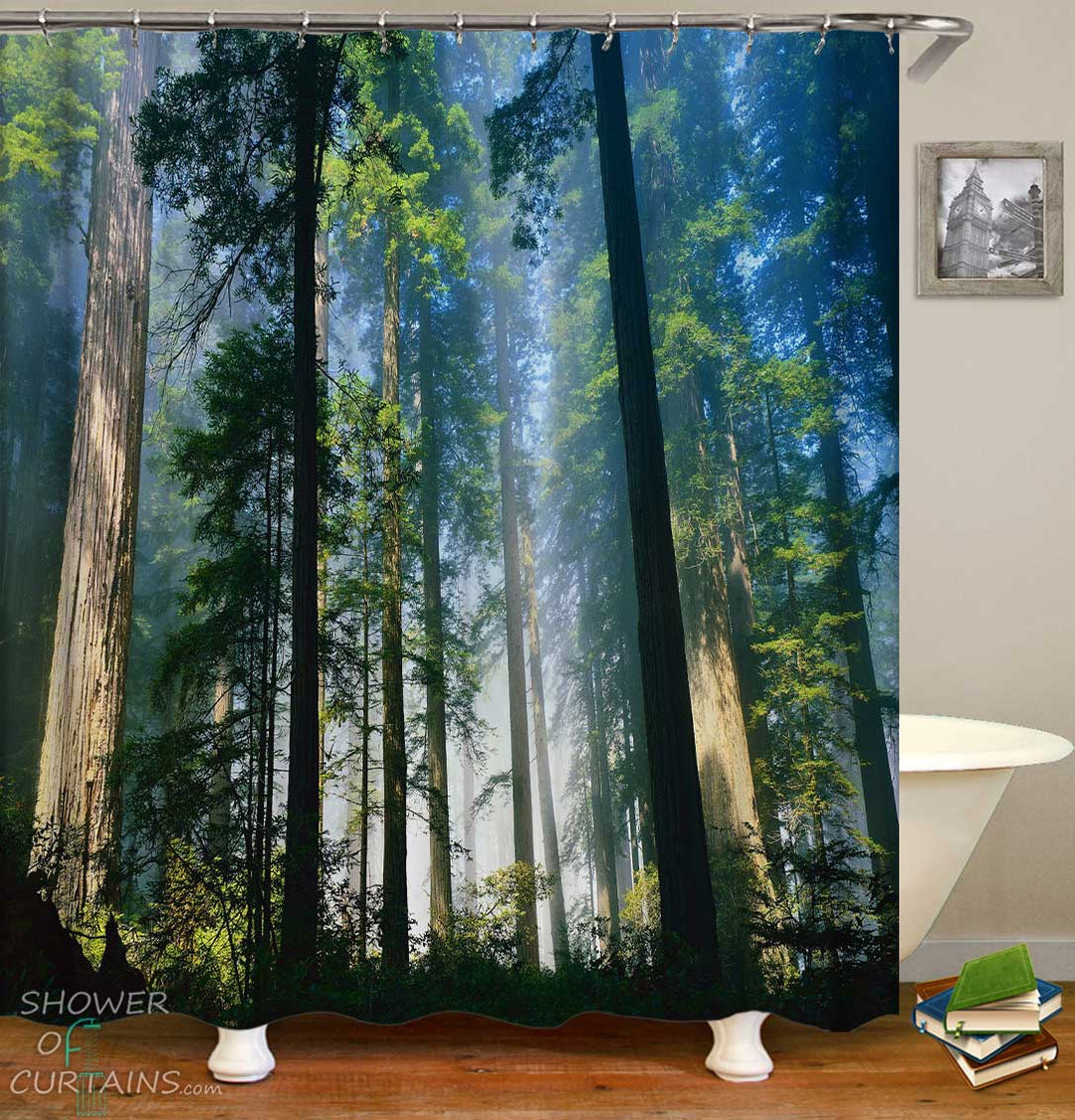 Shower Curtains with Sequoia Trees