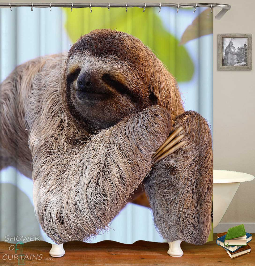 Shower Curtains with Sleepy Sloth