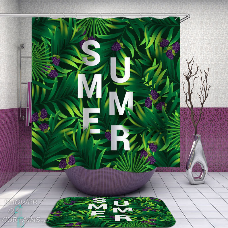 Shower Curtains with Summer Palm Leaves