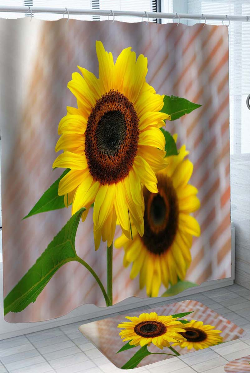 Shower Curtains with Sunflowers Couple