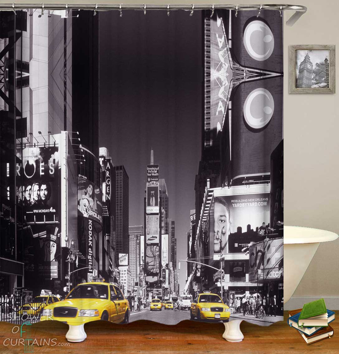 Shower Curtains with Times Square New York