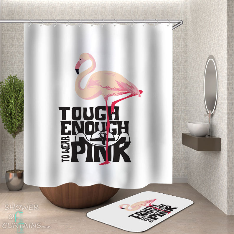 Shower Curtains with Tough Flamingo