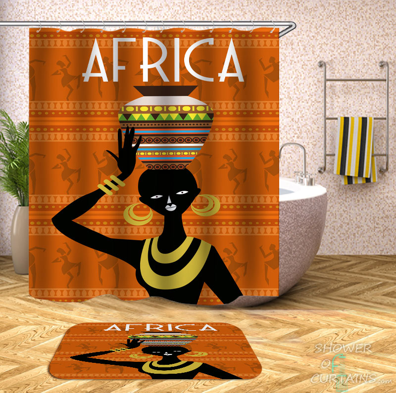 Shower Curtains with Tribal African Woman