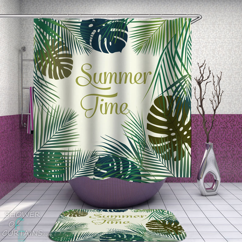 Shower Curtains with Tropical Summer Time