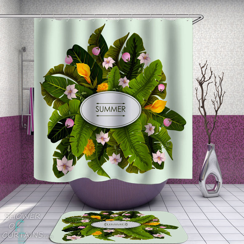 Shower Curtains with Tropical Summer