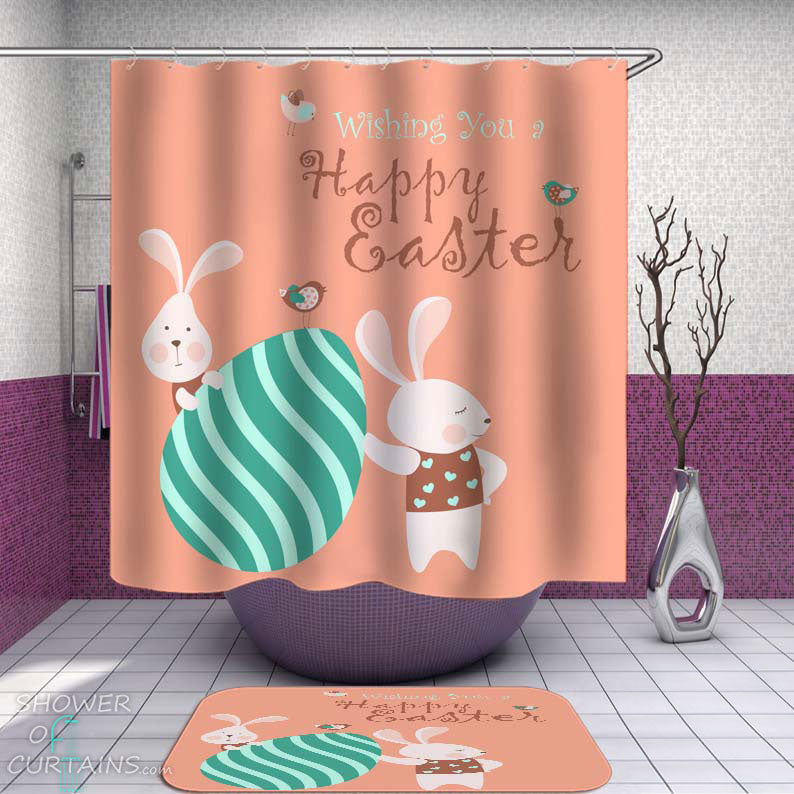 Shower Curtains with Wishing You a Happy Easter