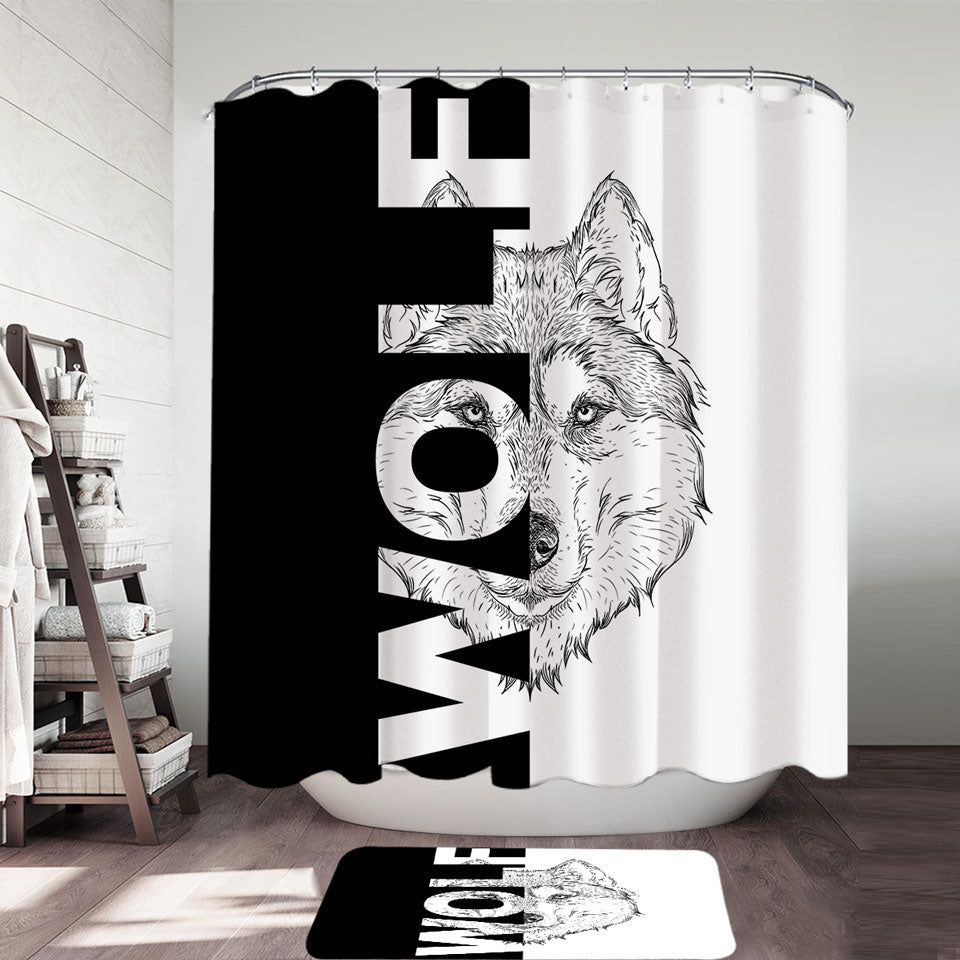Shower Curtains with Wolf