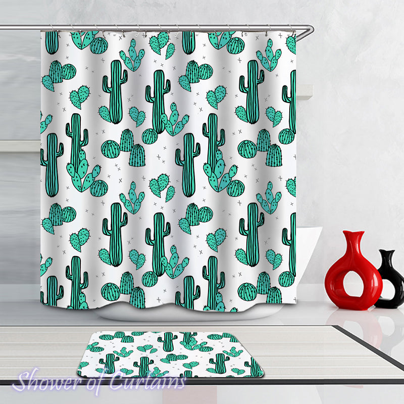 Shower Curtain of Cactus Art