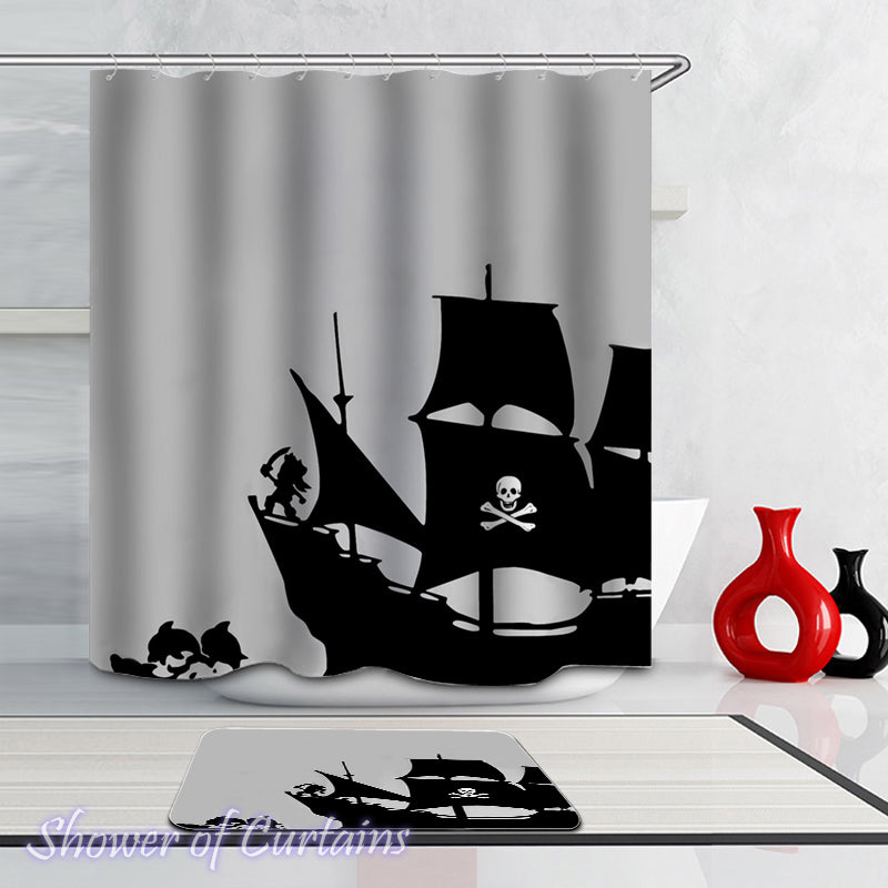Pirate Ship Shower Curtains design