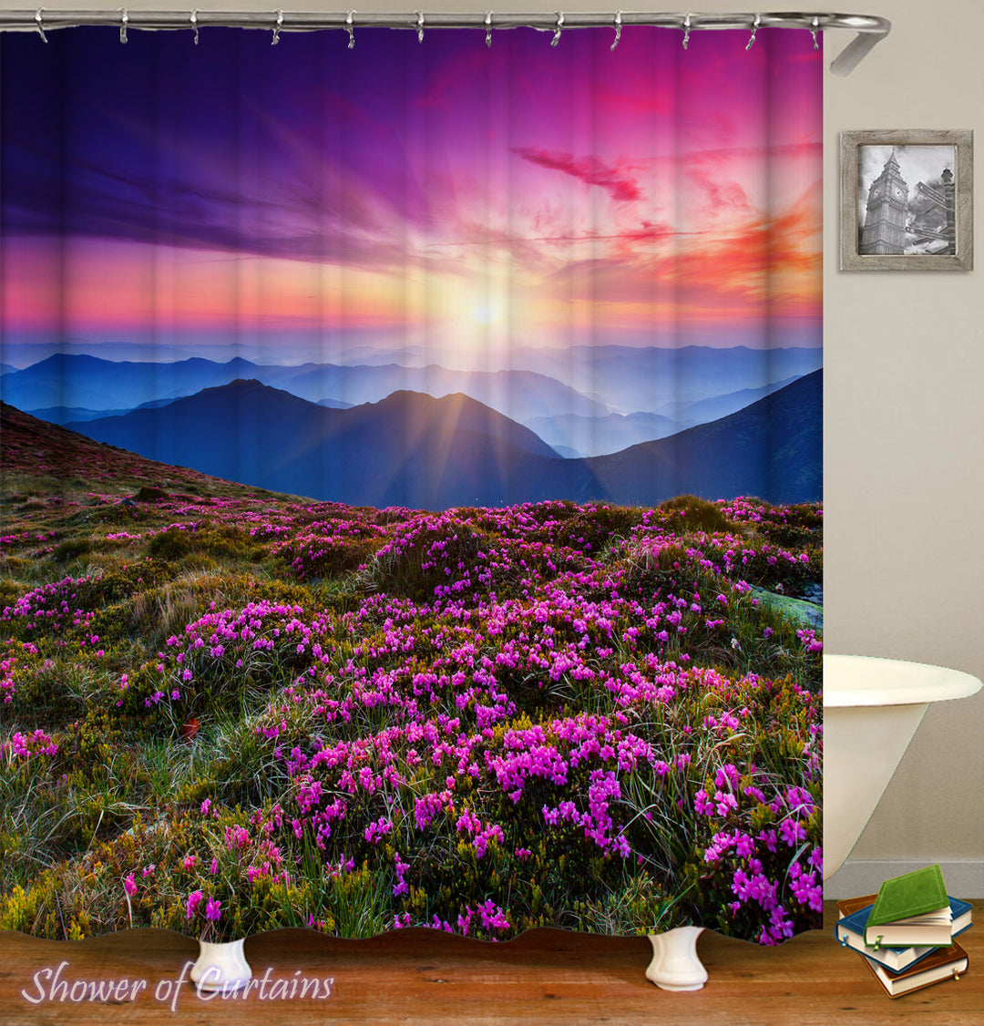 Shower Curtain of Violet Meadow