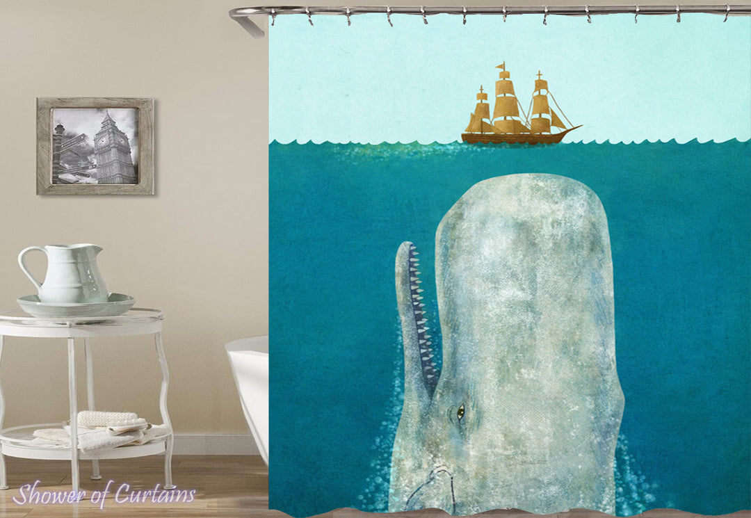 Shower Curtain of Whale The Sea Monster