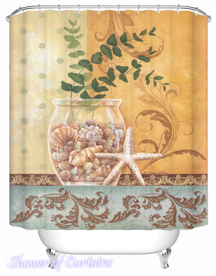 Shower Curtainf og Seashells Vase