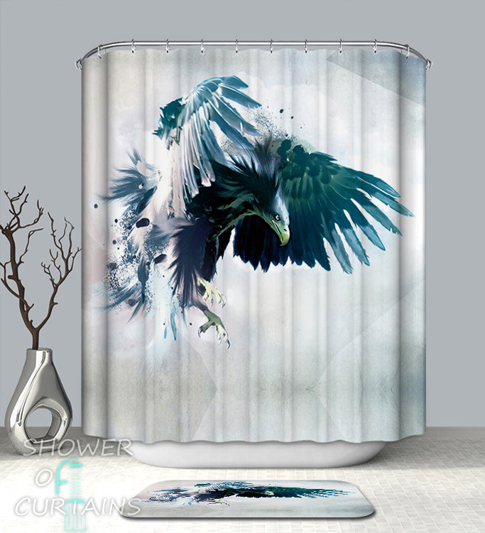 Shower Curtains of Turquoise Eagle