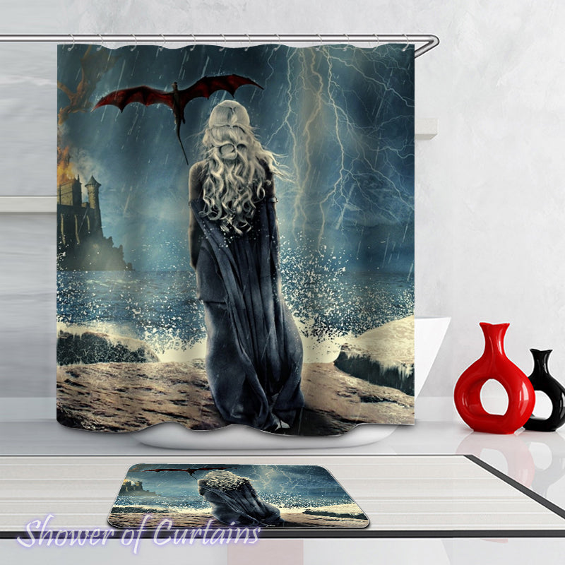 Shower curtain of Mother Of Dragons - Game of Thrones theme