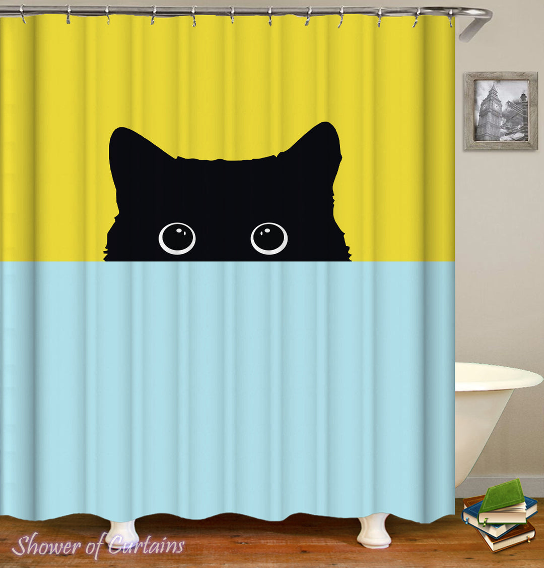 Shy Cat Shower Curtain