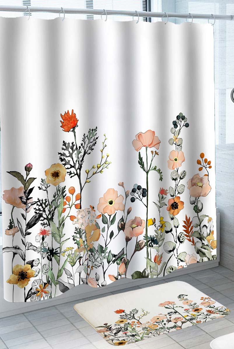 Simple Flower Garden Shower Curtain