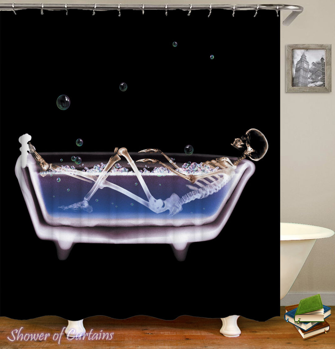 Skeleton Shower Curtain - Bath Time