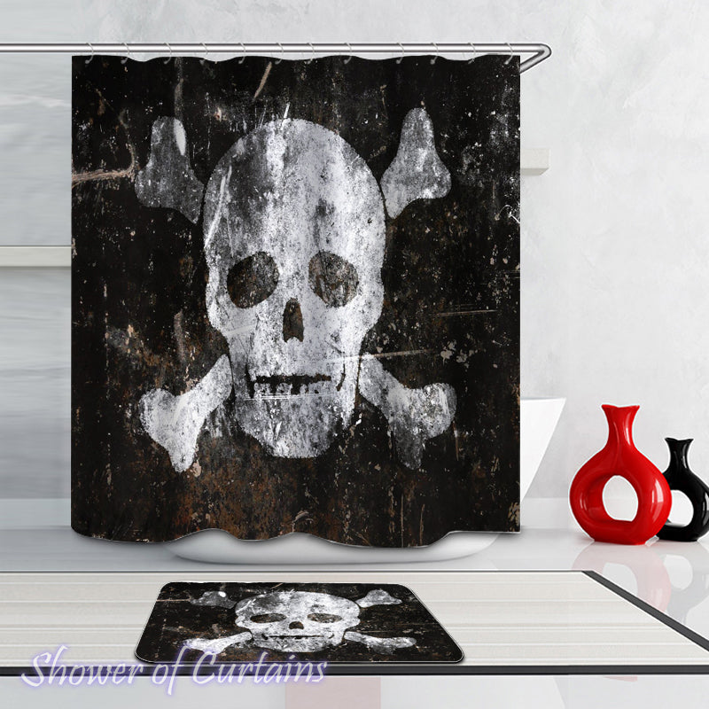 Skull And Bones - skull shower curtain theme