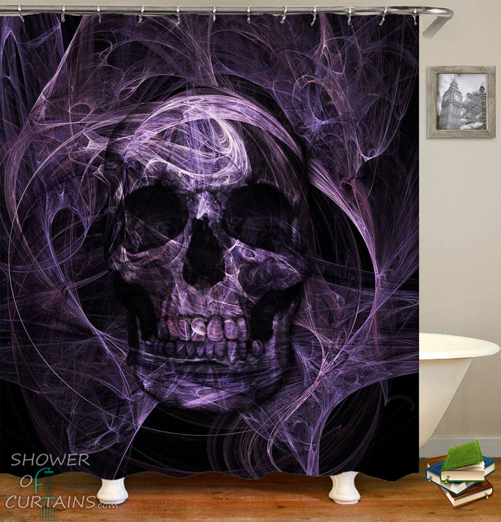 Skull Shower Curtain of Purplish Demon Skull