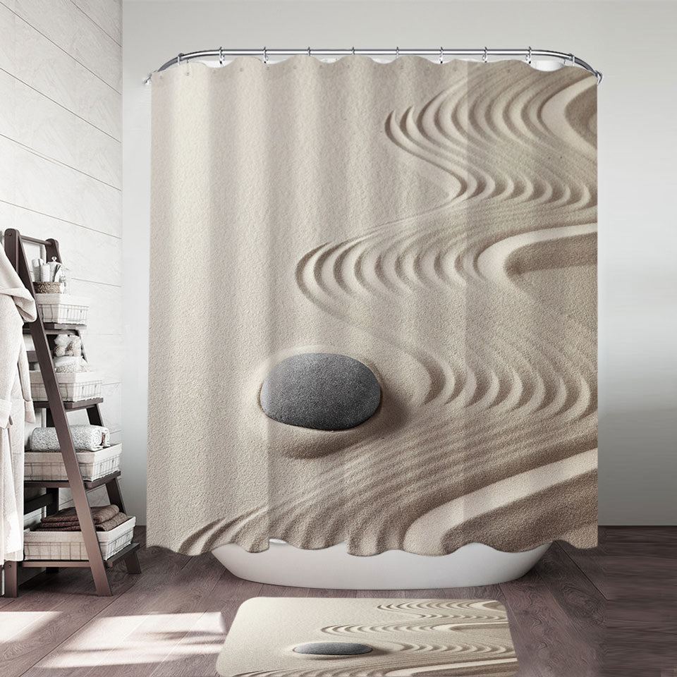 Smooth White Sand Unique Shower Curtain