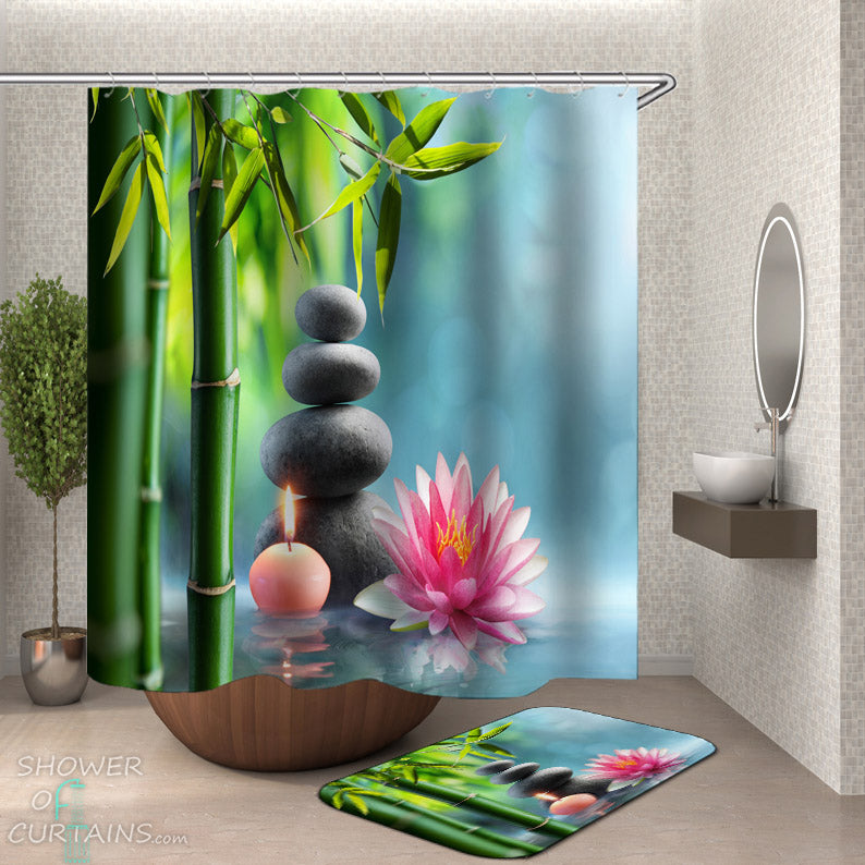 Spa Bathroom Decor - Waterlily Spa Shower Curtain
