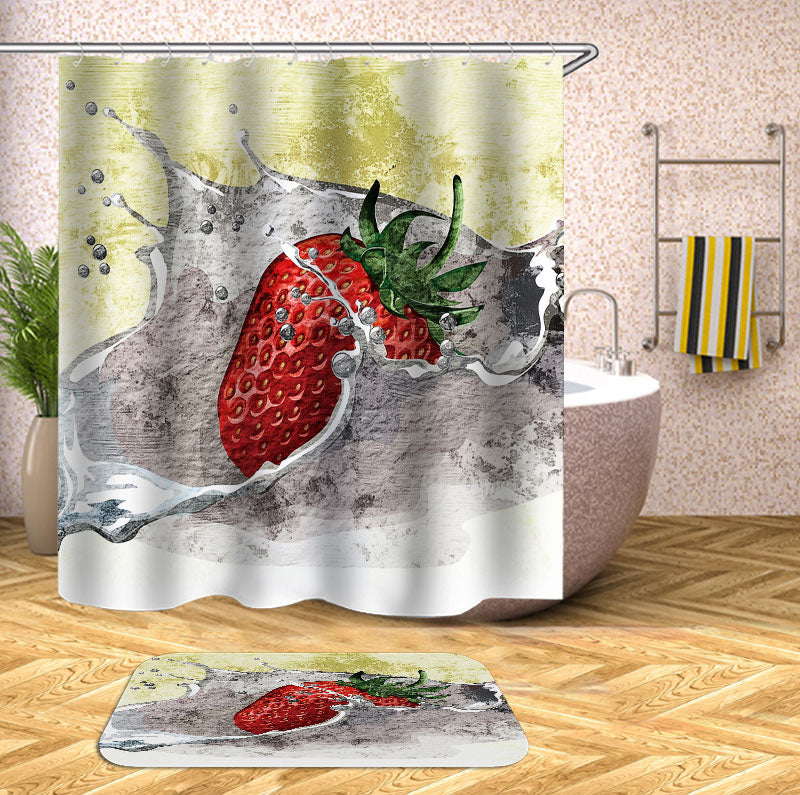 Splashing Strawberry Shower Curtain – Shower of Curtains