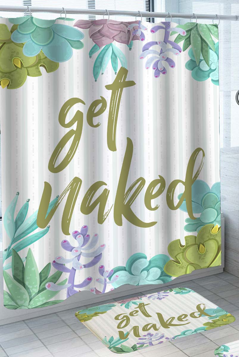 Spring Leaves Green Get Naked Fabric Shower Curtains