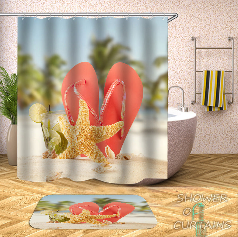 Stare Fish And Flip Flop Shower Curtain