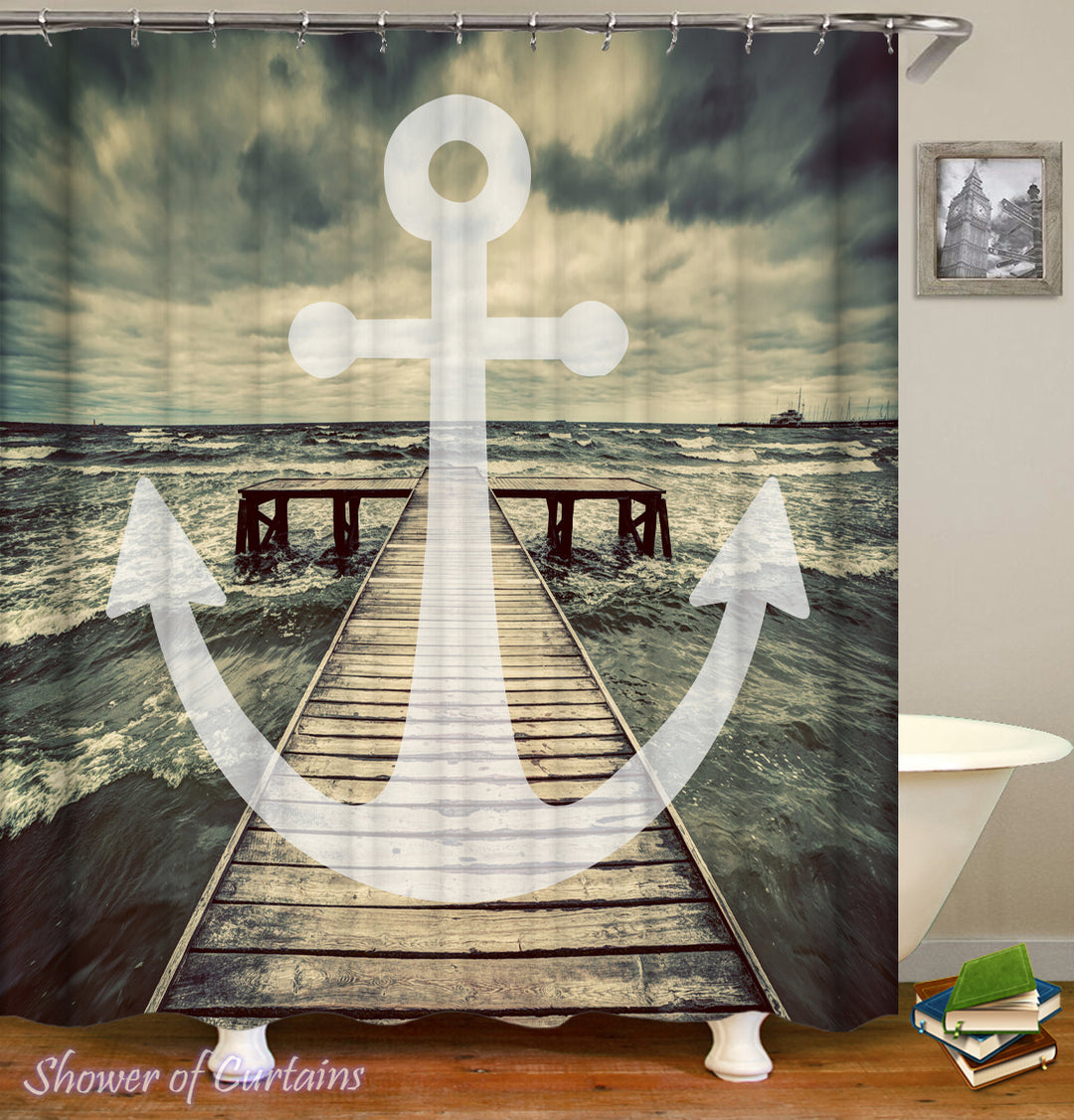 Stormy Ocean shower curtain