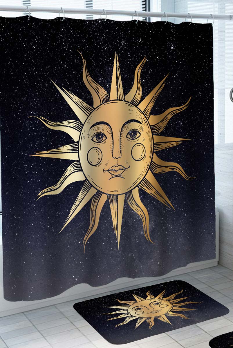 Sun Shower Curtain Astrology Mystical Symbol over Space