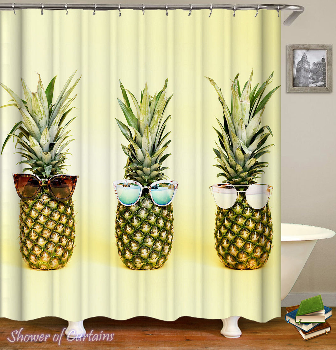 Sunglasses Pineapples shower curtrain