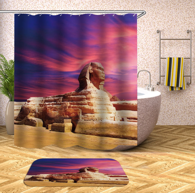Sunset Sky above The Egyptian Sphinx Shower Curtain