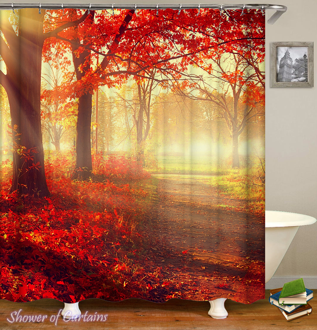 Sunset In The Autumn shower curtain