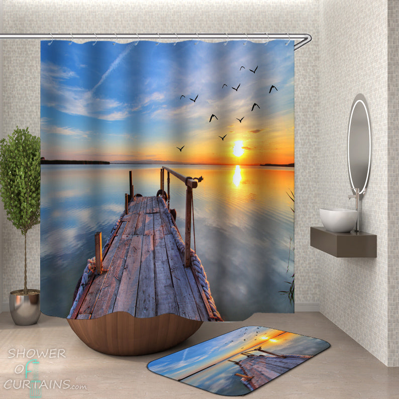 Sunset Ocean Shower Curtain