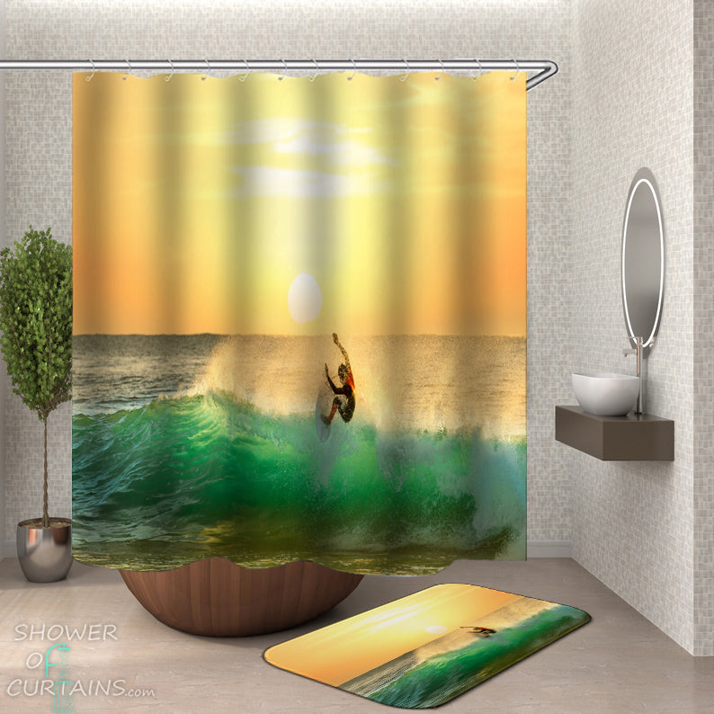 Sunset Surf Shower Curtain