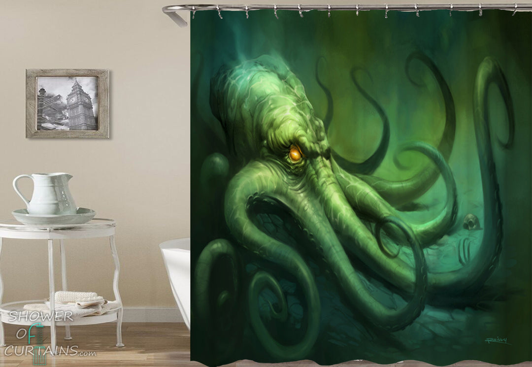 Terrifying Octopus Shower Curtain