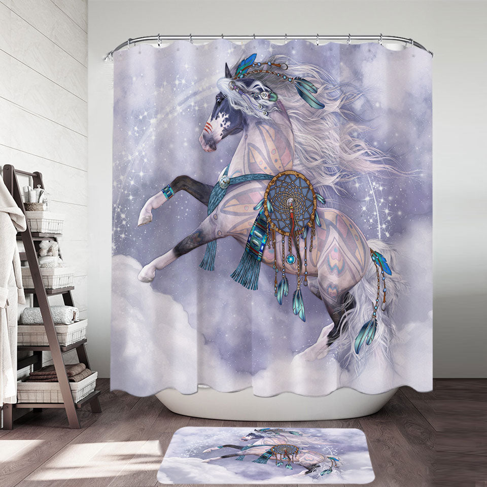 The Cloud Dancer Magical Native American Horse Shower Curtain