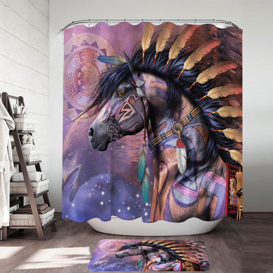 The Shaman Native American Horse Shower Curtains